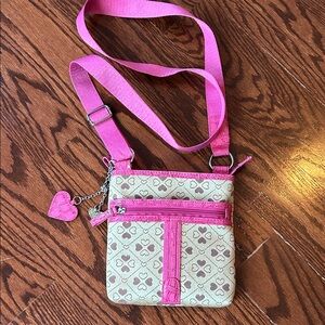 Stylish Pink and Cream Women's Crossbody Bag